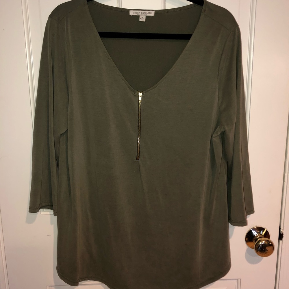 Green Envelope Los Angeles Olive Blouse